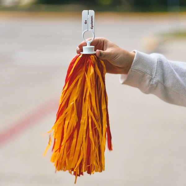 Cardinal & Gold Go Cyclones Pom Pom